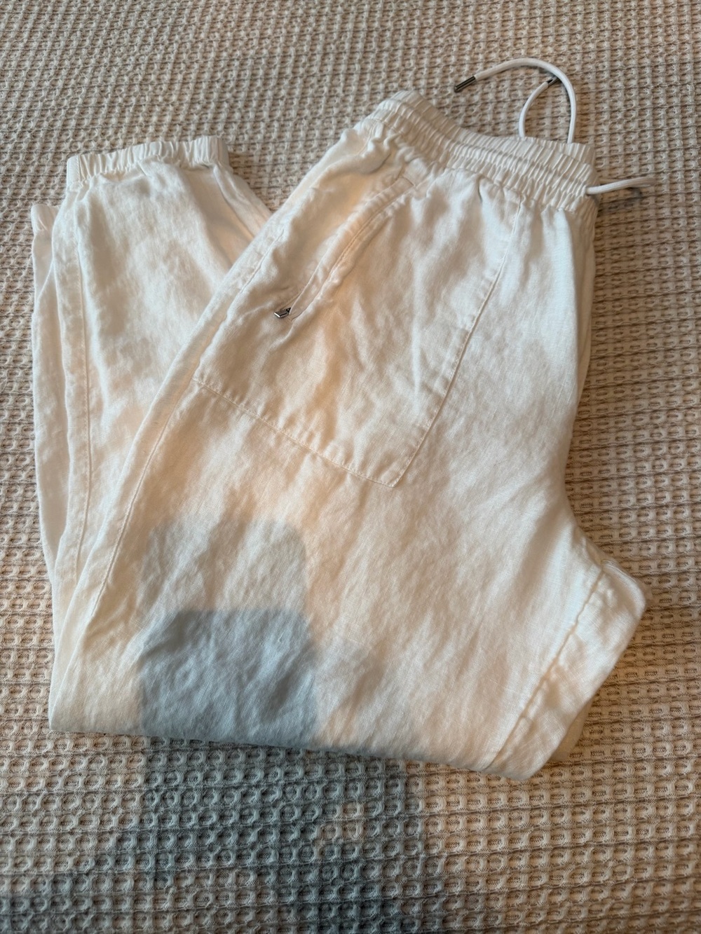 Athleta White Elastic Waist Jogger Pants